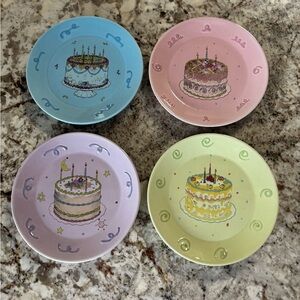 Avon Pastel Cake Design Party Plates Set